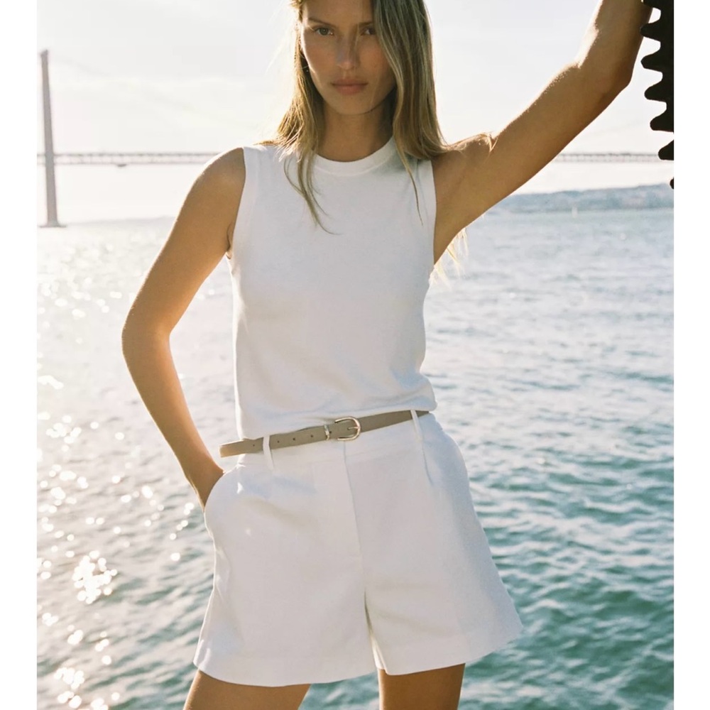Zara White Women's Bermudas